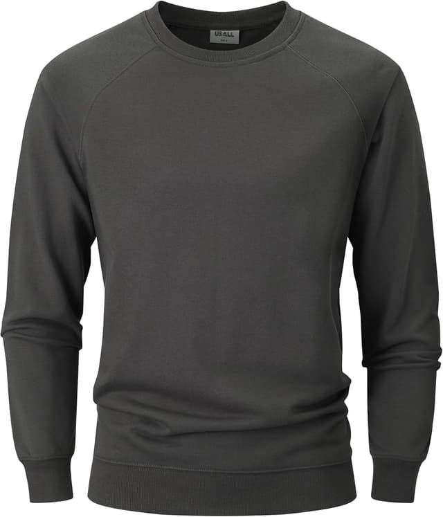 Detalle de USALL Herren-Sweatshirt mit Rundhalsausschnitt aus Baumwolle (Maschinenwäsche)