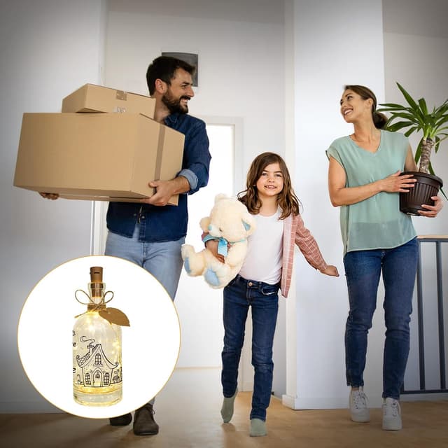 Thumbnail 6 de Seutgjie LED-Leuchtflasche zum Einzug & Richtfest – personalisiertes Geschenk mit Lichterkette und Text
