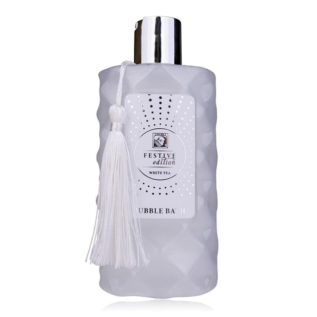 Detalle 1 de Accentra Schaumbad FESTIVE EDITION Winter Berry – Badeschaum, Duschschaum oder Duschgel in der Flasche mit roter Deko-Quaste (330 ml)