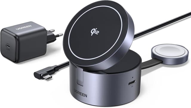 Detalle de UGREEN MagFlow 3 EN 1 Qi2 15W