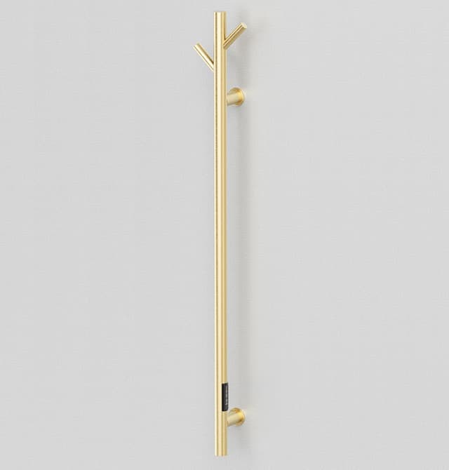 Detalle 1 de Manissa Electric Robe Towel Robe Warmer Brushed Brass Vertical Bathroom Bar Dryer (1100mm x 38mm)