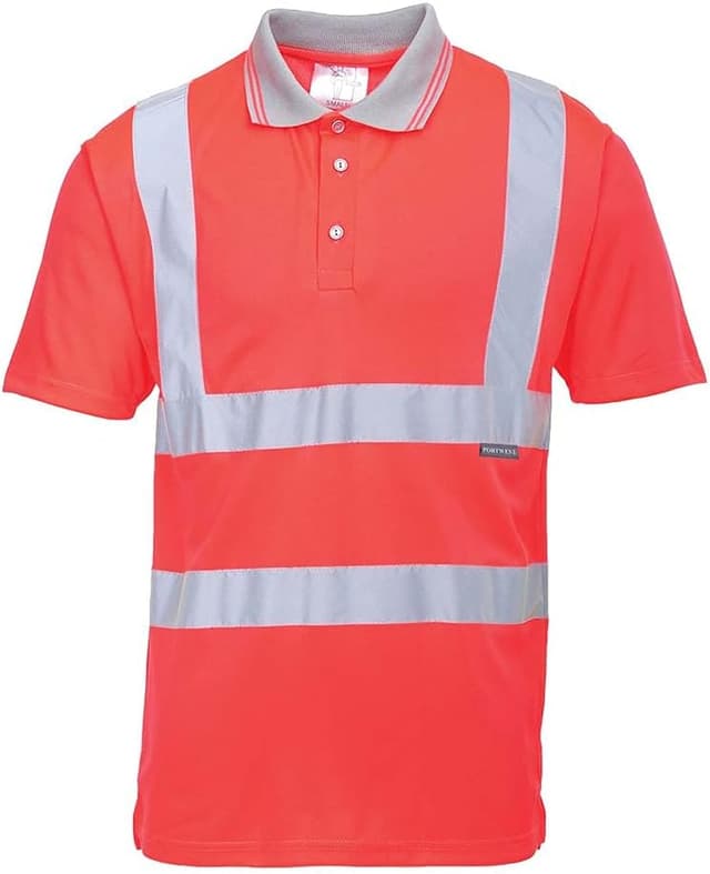 Detalle de Portwest Hi-Vis Short Sleeve Polo à manches courtes, tissu respirant et UPF 40+