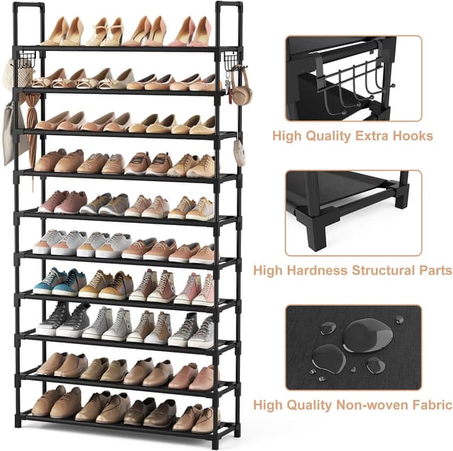 Detalle 2 de VTRIN 10-Tier Shoe Rack 68" Tall
