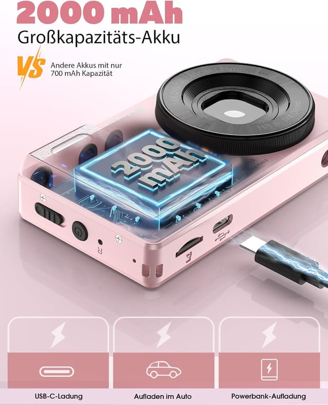 Detalle de Digitalkamera 64MP 4K Selfie mit Doppelobjektiv