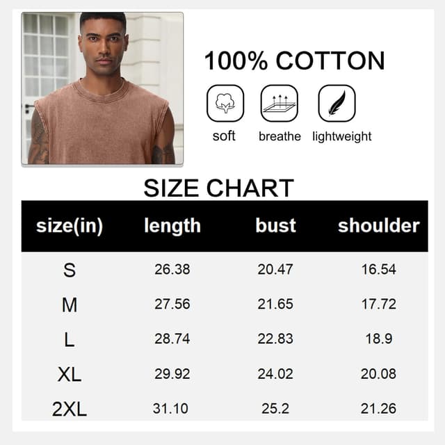 Thumbnail 5 de Herren Fitness Tanktop Baumwolle kurzarm