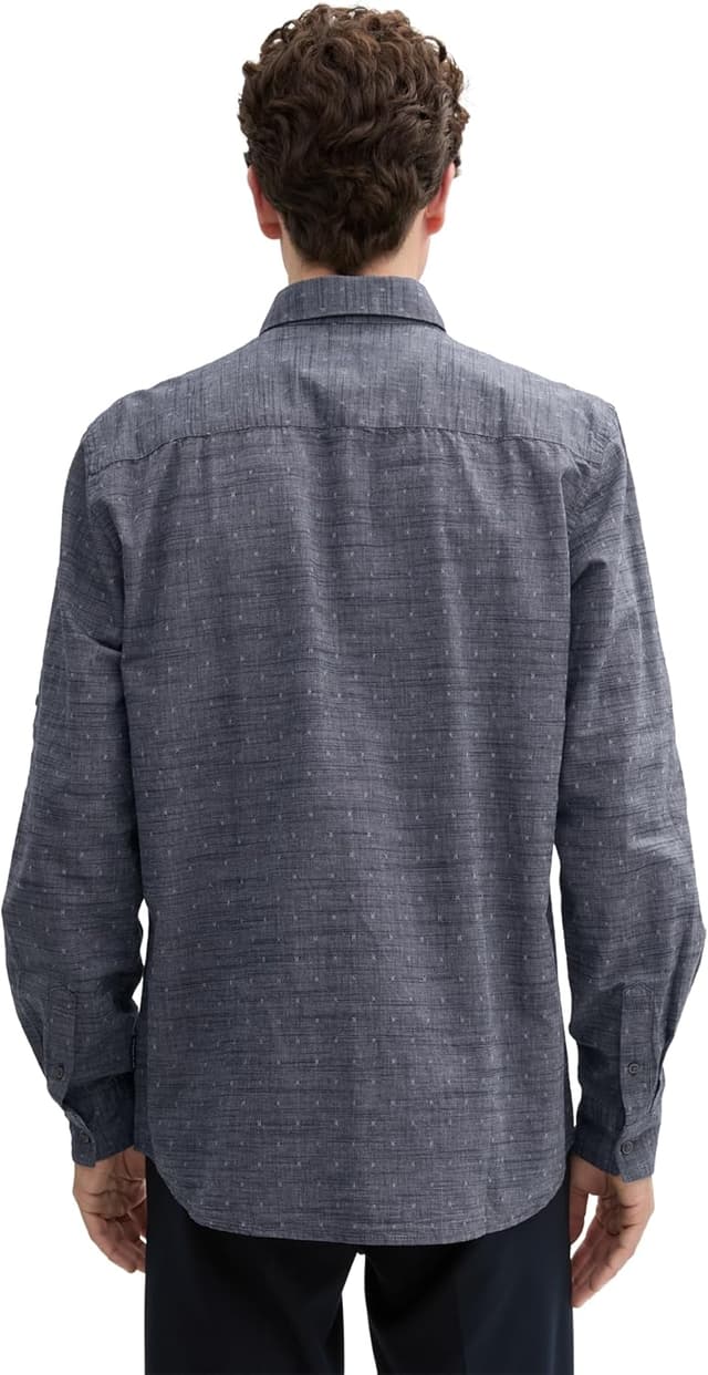 Detalle de Tom Tailor 1045075 camicia da uomo a maniche lunghe (confezione singola)