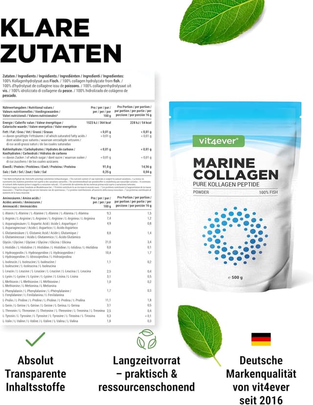 Thumbnail 5 de Marine Kollagen Pulver 500 g