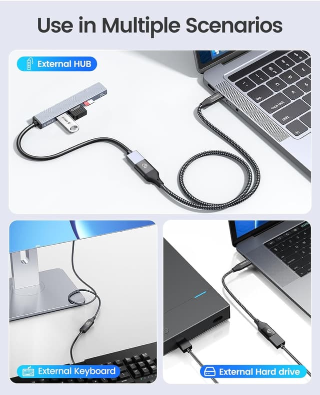 Detalle de ORICO USB 3.1 Verlängerungskabel C Stecker auf A Buchse (USB-A/USB-C), 1 m – Lade- und Sync-Extender bis 10 Gbit/s