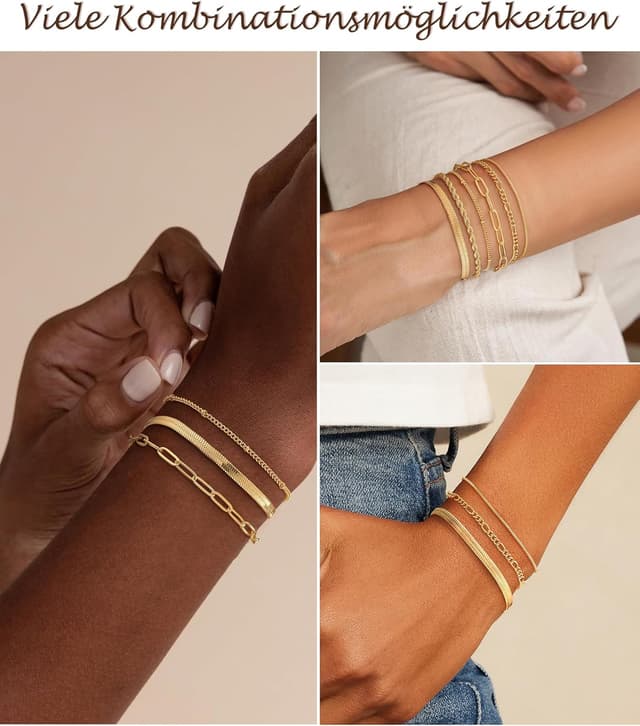 Detalle 2 de ZOERAY Armband-Set 15,5 cm Wasserfest