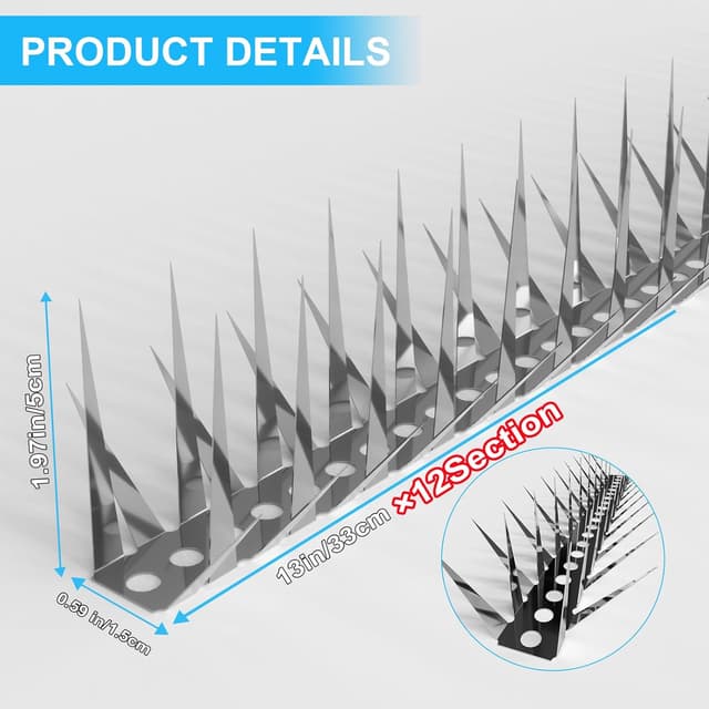 Detalle 2 de Fatmass Anti-Pigeon Deterrent Spikes 4m