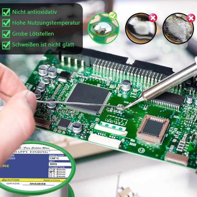 Detalle 1 de Lötzinn Niedertemperatur 138 °C 0,8 mm