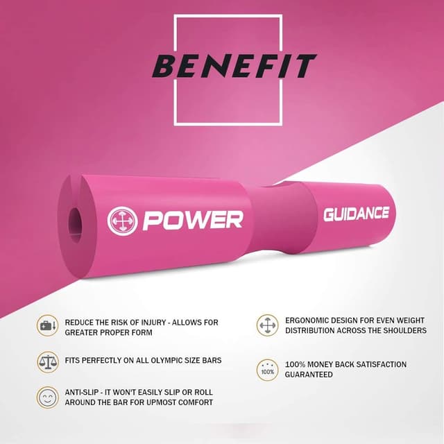 Detalle de POWER GUIDANCE Langhantel Polster für Kniebeugen & Hip Thrusts – Barbell Squat Pad für 50-mm Olympic Bars, viele Farben