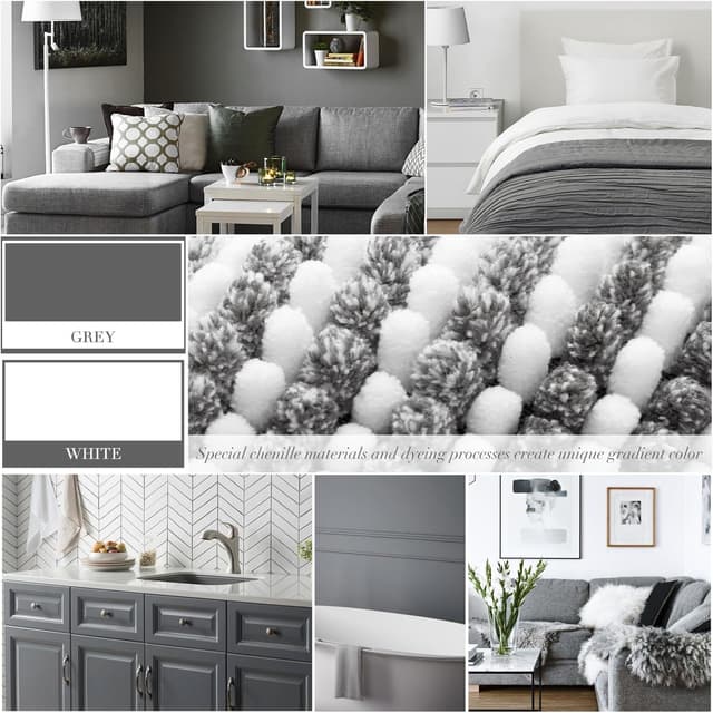 Detalle de BSICPRO chenille bath rug set, 2 piece