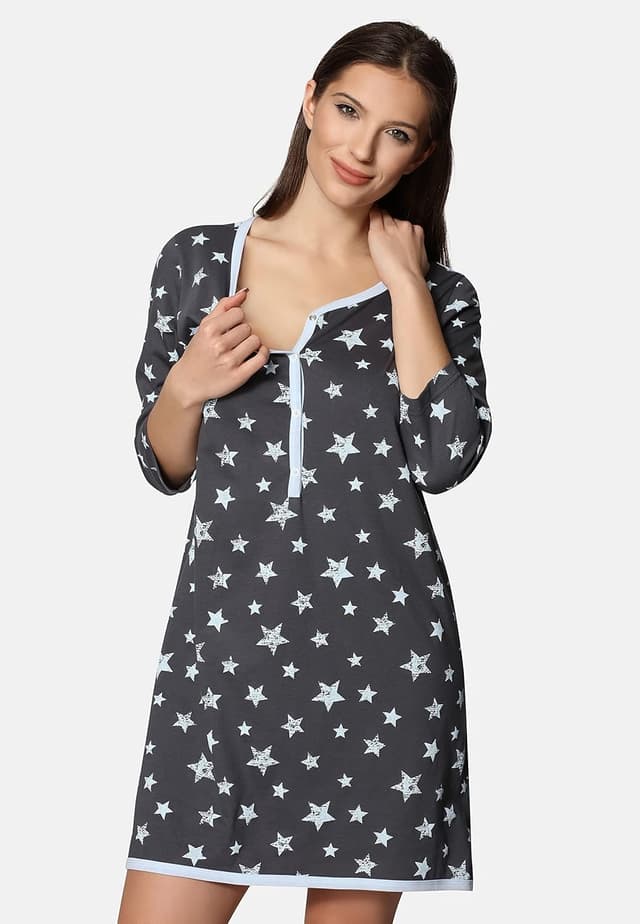 Detalle 1 de Chemise de nuit grossesse coton BE20-176