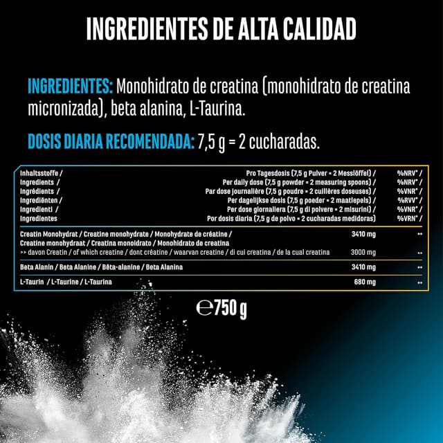 Thumbnail 4 de Creatin Beta Alanin Stack 750 g polvo