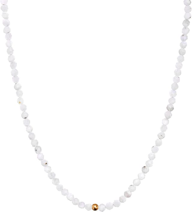 Detalle de BERGERLIN Naturstein Perlen Halskette mit labradorit, Verschluss & 925 Sterling Silberperle (zertifiziert)