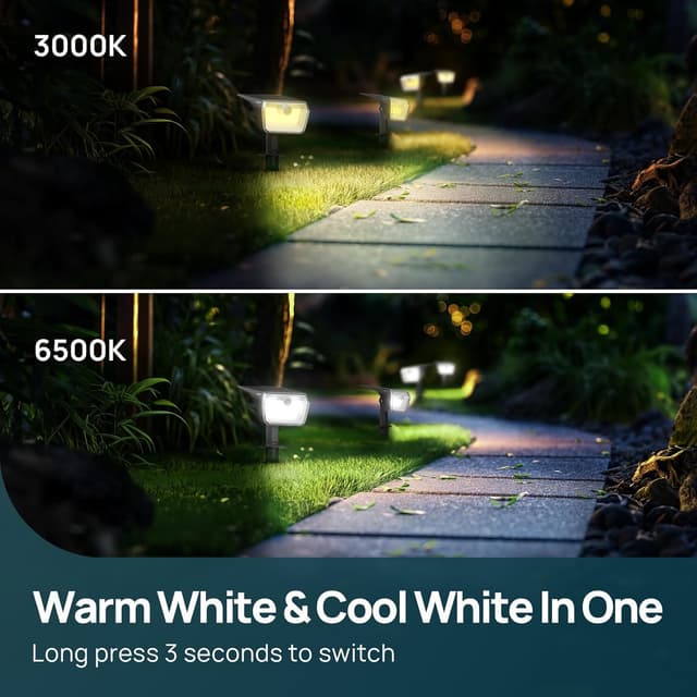 Detalle de Linkind Spot Solaire avec Détecteur de Mouvement (6 pcs) : blanc froid/chaud et éclairage IP67