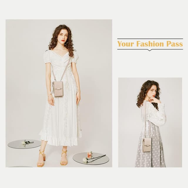 Detalle 2 de Aucuu mini sac téléphone en cuir PU pour femme, bandoulière réglable (10,3 × 4,5 × 17,5 cm)