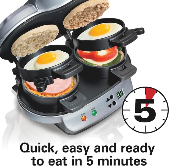 Thumbnail 2 de Hamilton Beach 2-Serving Breakfast Sandwich Maker ⏰