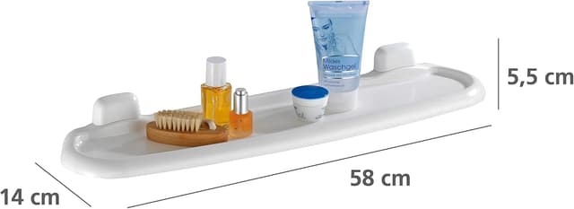 Detalle 1 de WENKO Estantería Pure de Plástico Blanco 58x5.5x14 cm