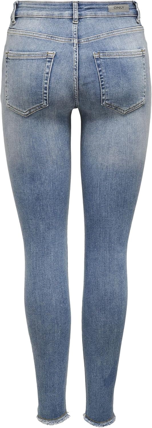 Detalle 2 de Jean skinny taille moyenne ONLY ONLBLUSH en coton avec détails détruits