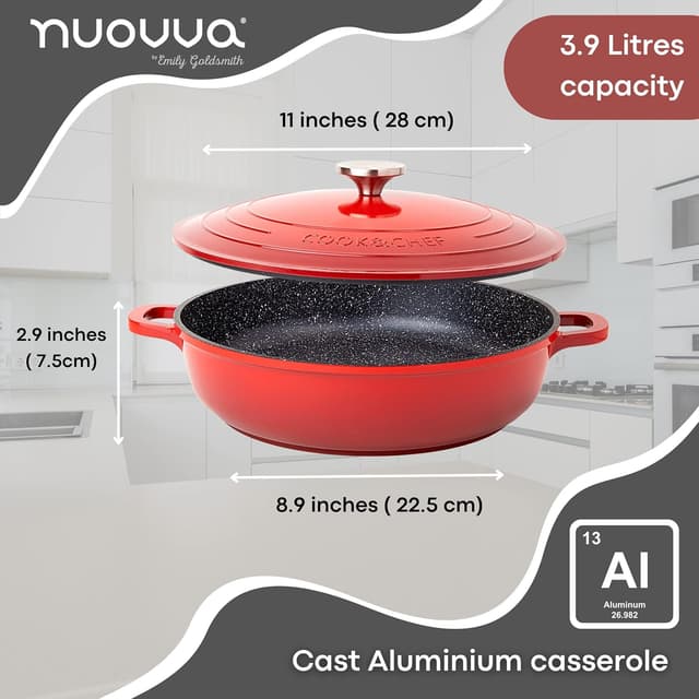 Thumbnail 1 de Nuovva 28cm 3.9L Non‑Stick Casserole Pot 🍲
