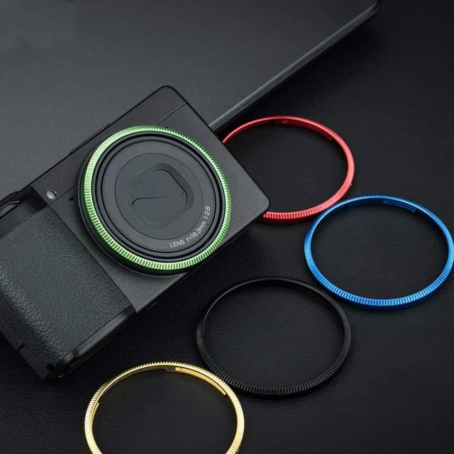 Detalle de JJC Metal Accent Ring Cap for Ricoh GR III/GRIII/GR3 (Replace GN-1 Ring Cap) – Green