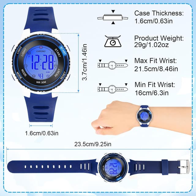 Thumbnail 4 de Edillas Montre Enfant Numérique 30M Étanche