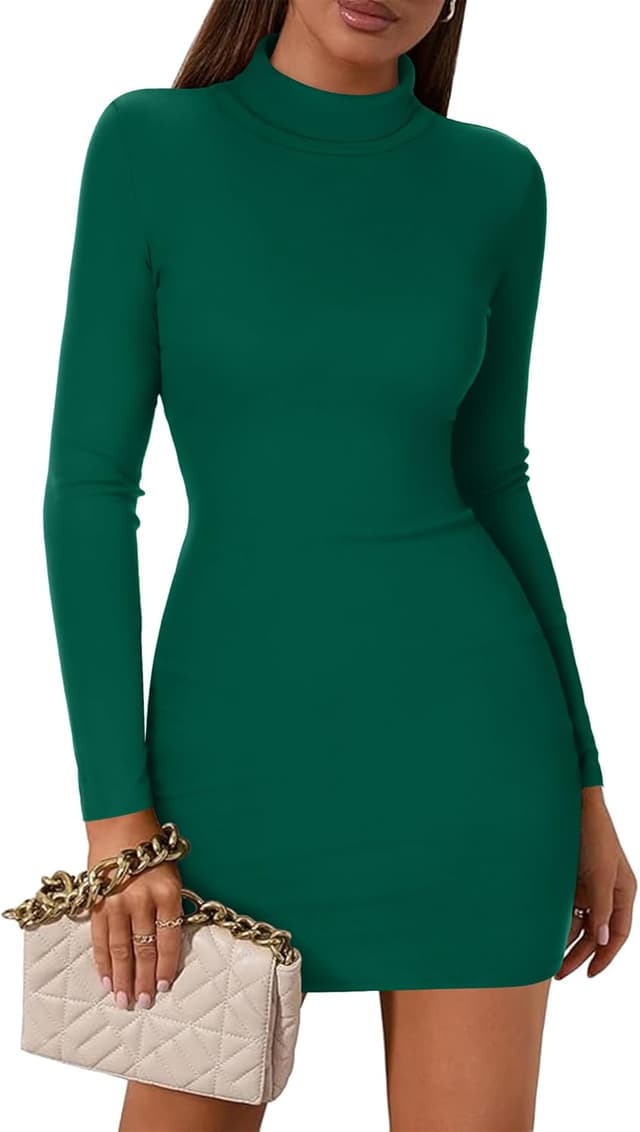 Detalle de Zeagoo Robe moulante col roulé pour femme