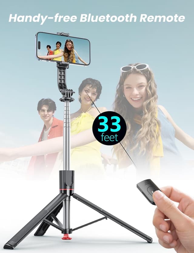 Detalle 1 de 67-inch selfie stick tripod with light