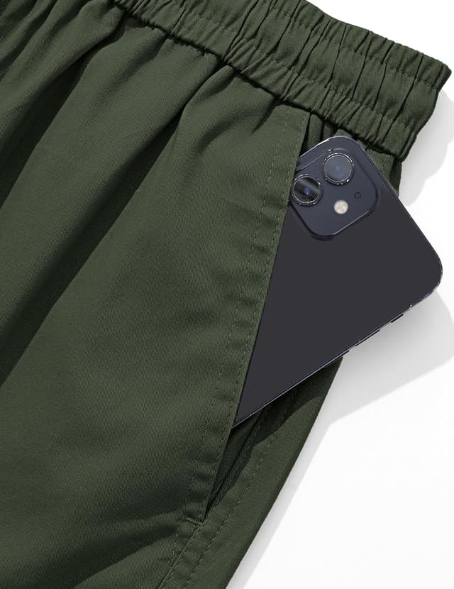 Detalle de TARAINYA Cargohose Herren aus Baumwolle mit Stretch, Baggy Fit und Kordelzug