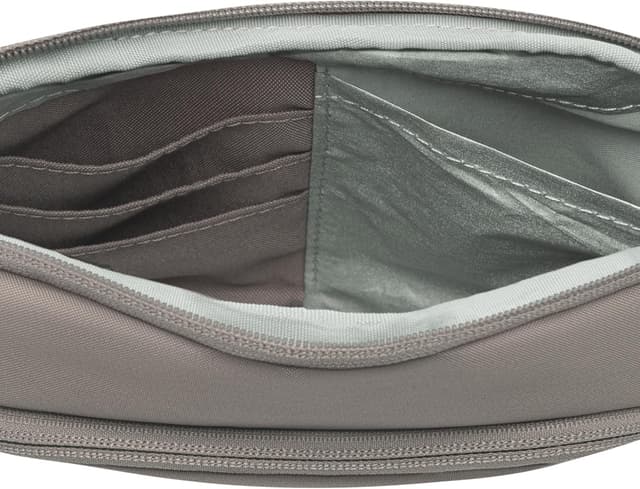 Detalle de Larkson Helge Large marsupio da petto grigio con blocco RFID e passanti antifurto