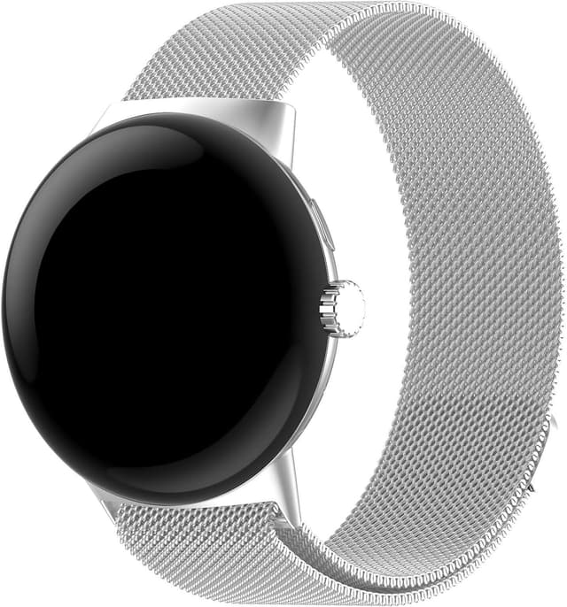 Detalle de Panda Bobo Metal Strap for Google Pixel Watch 2 / Pixel Watch — Milanese Stainless Steel Mesh Replacement Band