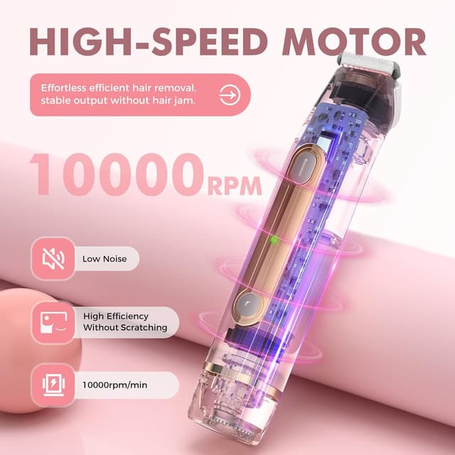 Thumbnail 6 de Women’s Bikini Trimmer (2-in-1) — Painless Electric Razor with Dual Heads, IPX7 Waterproof & Rechargeable