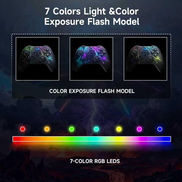 Detalle 2 de UHM PC Controller Wireless Gamepad G5 – kabellos per Bluetooth, 2,4G und Switch-Mode mit 6-Achsen-Gyro