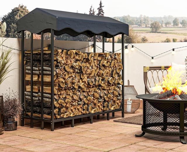 Thumbnail 1 de Outsunny Soporte para Leña 143x70x145 cm