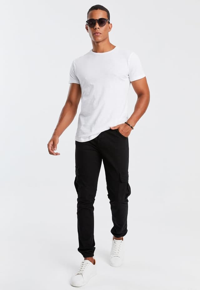 Detalle 2 de Leif Nelson LN-9285 : pantalon cargo ajusté pour homme