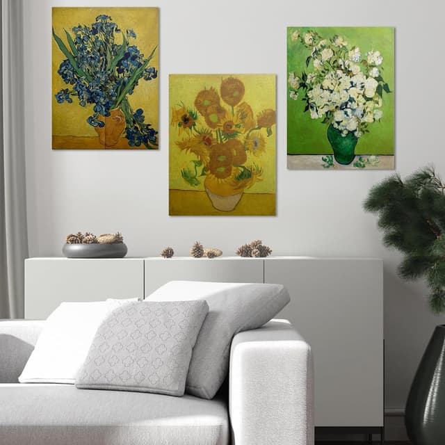 Detalle 2 de prinfantasy YH069 abstract wall art canvas set (3 panels), 16" x 12" ready to hang