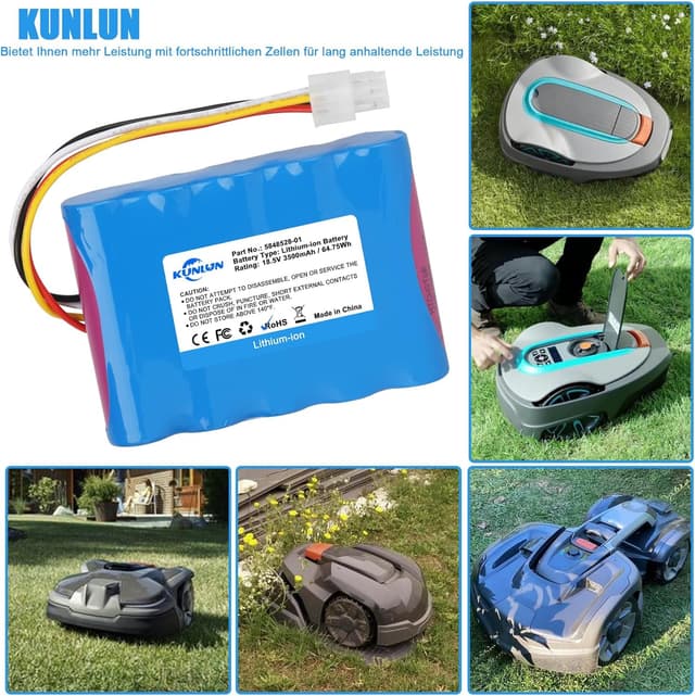 Thumbnail 6 de KUNLUN 18.5V 3.500 mAh Ersatzakku für Mähroboter
