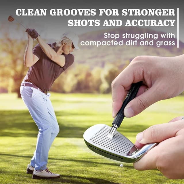 Detalle de Wynaura Pro Golf Club Cleaner Brush with Groove Sharpener Tool (8-inch water brush, 5oz bottle)