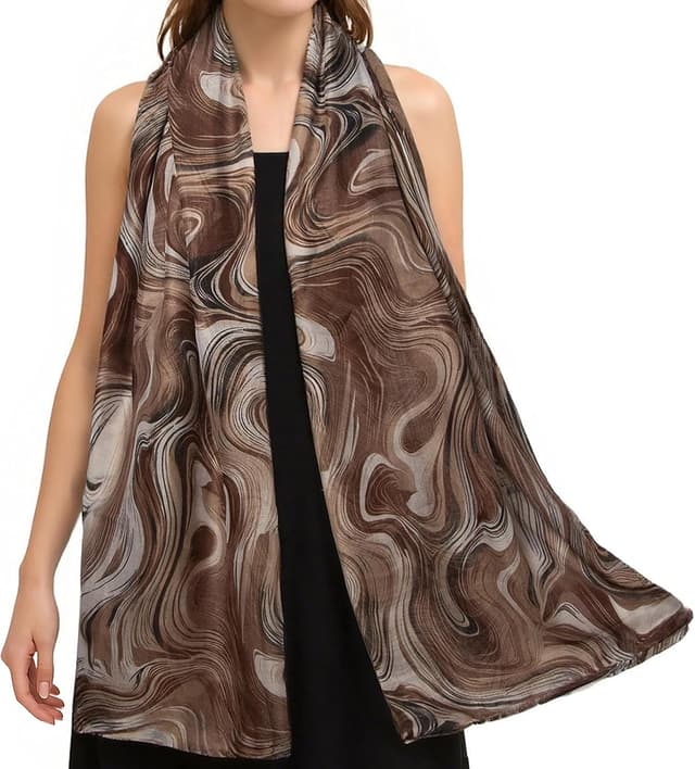 Detalle 2 de RIIQIICHY foulard da donna elegante in 100% poliestere, leggero e grande (180 x 90 cm)