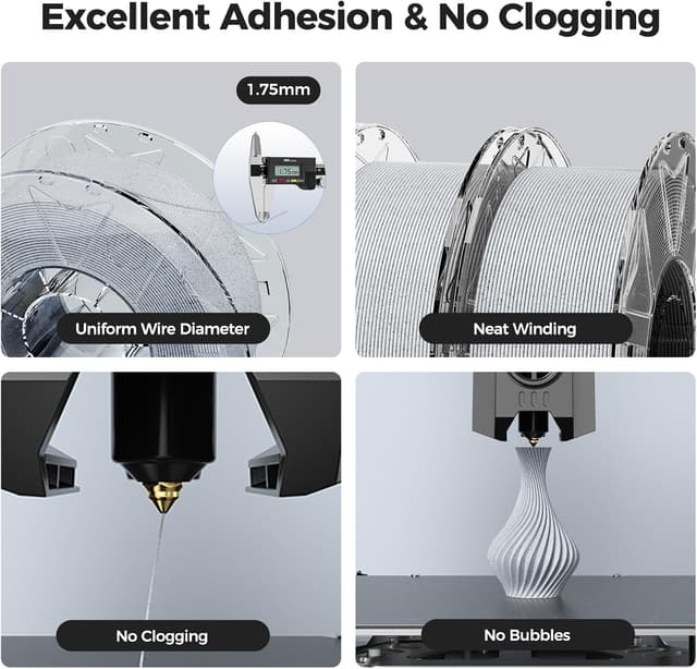 Detalle de Creality Hyper PLA Marble RFID 1.75mm filament (1kg) for 3D printing, natural marble-like texture