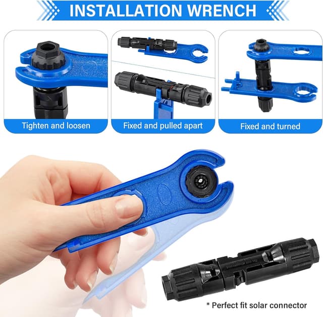 Detalle de Cnauo Solar Crimpzange Set für PV-Kabel 2,5/4/6 mm² mit Steckern (IP68) und Zubehör