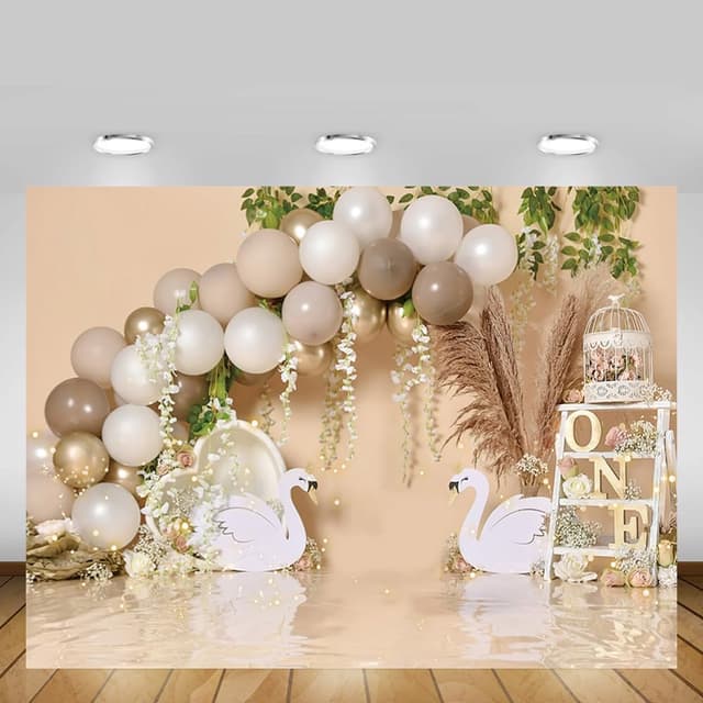 Detalle 2 de MEHOFOND 7x5ft Baby First Birthday Backdrop 🎥