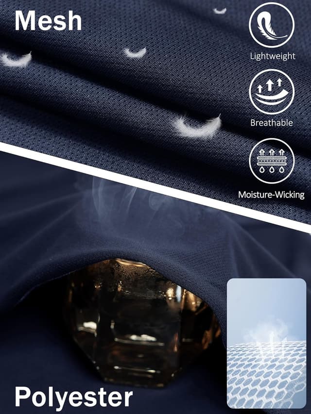 Detalle de KEFITEVD men’s tracksuit bottoms open hem quick-dry mesh joggers with zip pockets