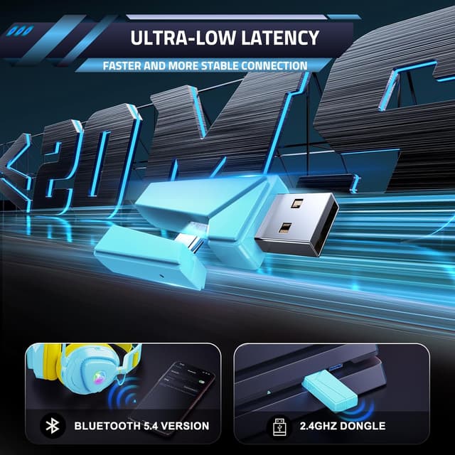 Detalle 2 de Awinnasey PH3 Gaming Headset mit 50 Stunden