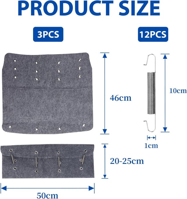 Detalle de LALAGO 3er-Set RV-Stufenmatte (rutschfeste Fußmatten) für Wohnmobil & Camping – Grau