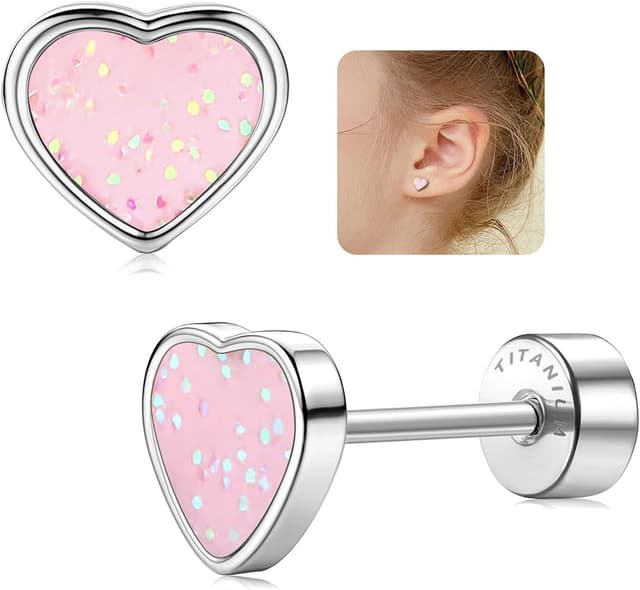 Detalle de LOLIAS 20G Titan Herz Ohrstecker 5,5×6,3 mm