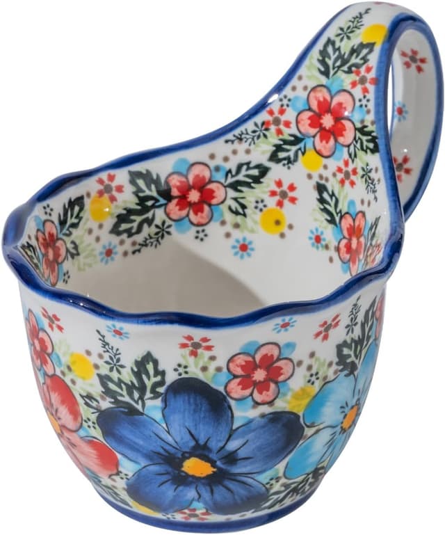 Detalle de ALMA 18oz Microwavable Soup Bowl with Loop Handle (Handpainted Ceramic)