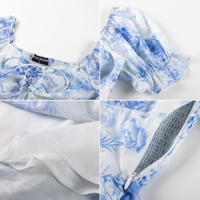 Thumbnail 6 de SCARLET DARKNESS Abito floreale vittoriano manica corta 👗